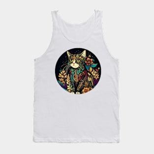 Cat Boho - Happy Funny Hippy Cat Lover Tank Top